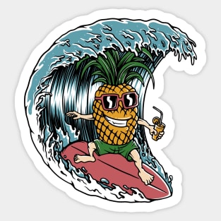 Pineapple Surfer Sticker